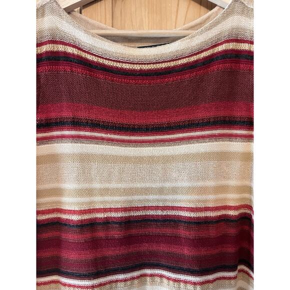 Lauren Ralph Lauren sleeveless sweater tunic stripe Linen/cotton Blend 1X - Picture 3 of 9